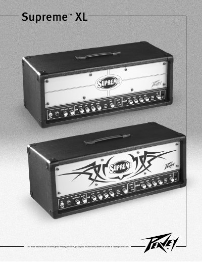 Peavey Supreme XL Amplifier User Manual - cover page
