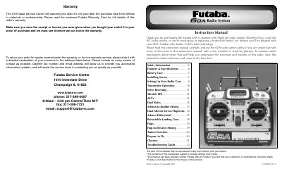 Futaba 6DA Radio System Instruction Manual - cover page