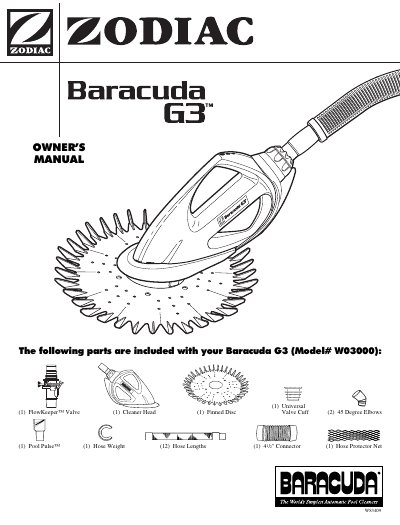 Zodiac Baracuda G3 Automatic Pool Cleaner Owner's Manual - cover page