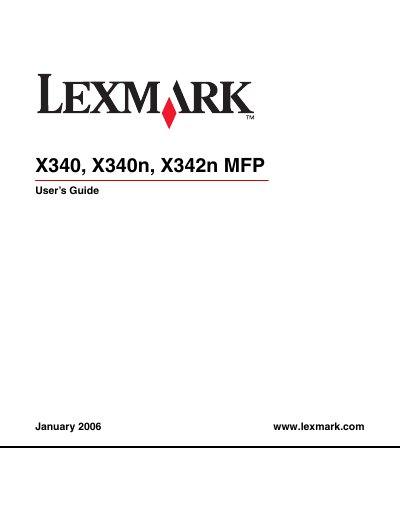 Lexmark X340/X340n/X342n MFP User’s Guide - cover page