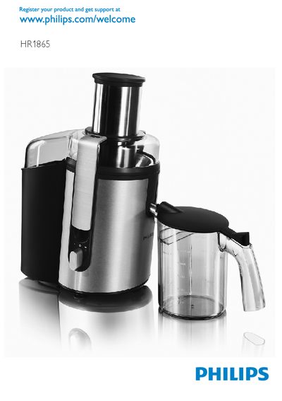 Philips HR1865 Juicer User Manual - cover page