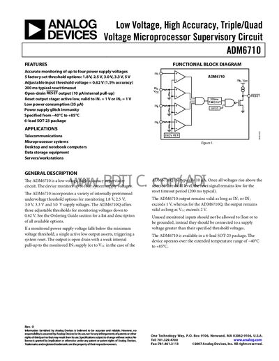 Analog Devices ADM6710 Datasheet - cover page