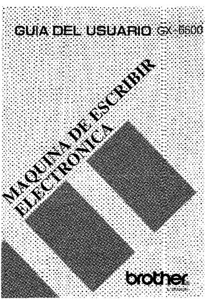 Brother GX-6500 Electronic Typewriter User Manual - cover page