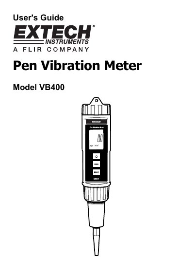 Extech VB400 Pen Vibration Meter User's Guide