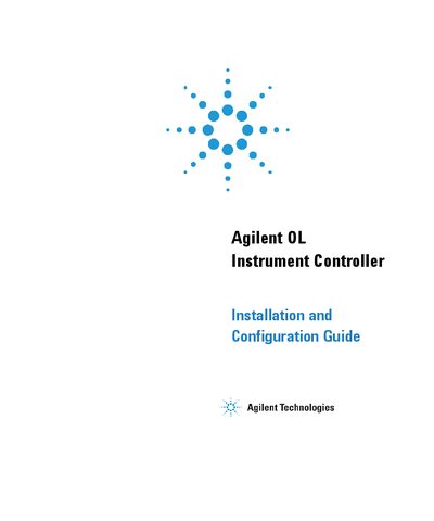 Agilent Instrument Controller Installation and Configuration Guide - cover page