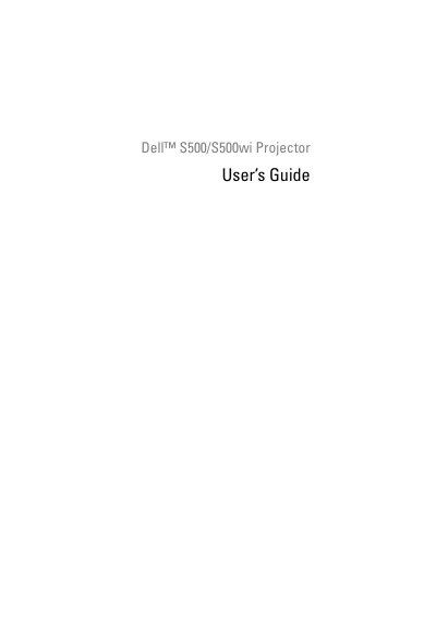 Dell S500/S500wi Projector User Manual