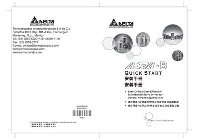 Delta ASDA-B Series Servo Drive Installation Guide - cover page