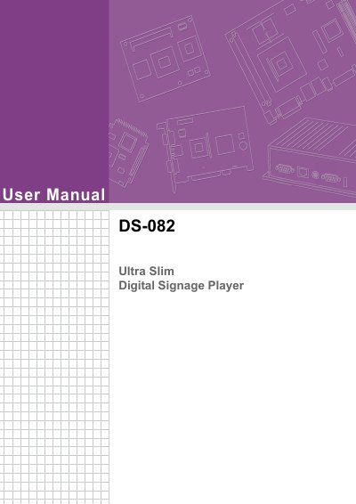 Advantech DS-082 Ultra Slim Digital Signage Player User Manual - cover page