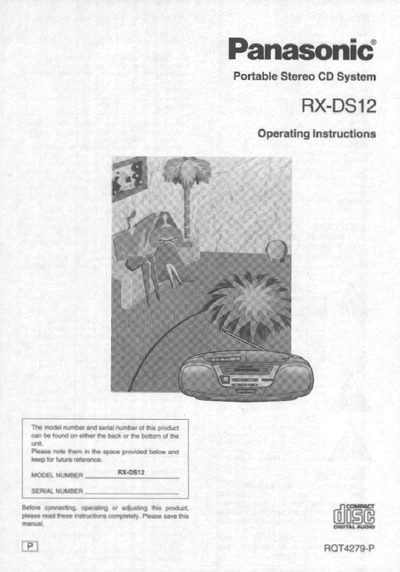 Panasonic RX-DS12 Portable Stereo CD System Operating Instructions - cover page