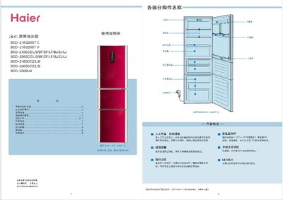 Haier BCD-216 Refrigerator User Manual - cover page