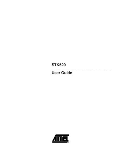 Atmel STK520 User Guide - cover page