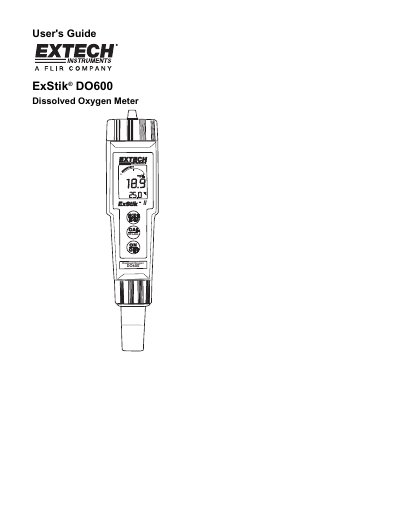 EXTECH DO600 Dissolved Oxygen Meter User's Guide