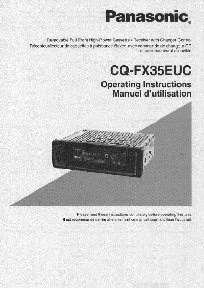 Panasonic CQ-FX35EUC Cassette/Receiver Operating Instructions - cover page