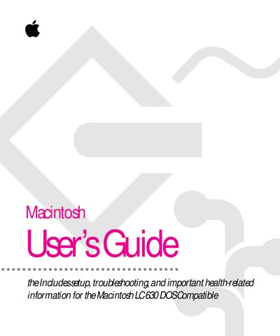 Apple Macintosh LC 630 DOS Compatible User Guide - cover page