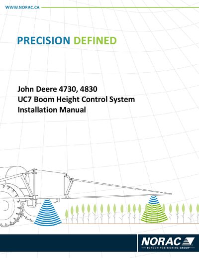 NORAC UC7-BC-JD08 Installation Manual for John Deere 4730/4830 Boom Height Control System - cover page