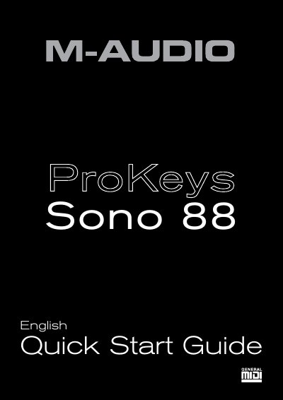 M-Audio ProKeys Sono 88 Quick Start Guide - cover page