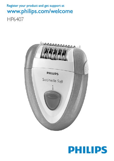 Philips HP6407 Epilator User Manual