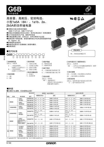 Omron G6B Power Relay User Manual