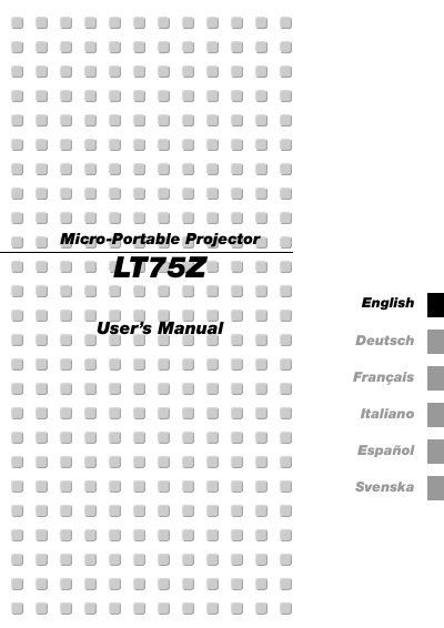 NEC LT75Z Micro-Portable Projector User Manual - cover page