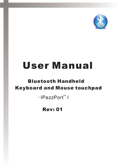 iPazzPort iPazzPortW Handheld Keyboard Mouse Touchpad User Manual - cover page