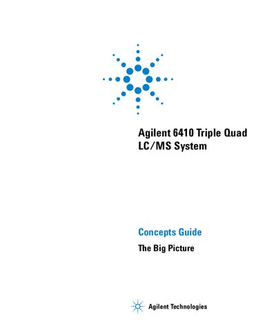 Agilent 6410 Triple Quad LC/MS Concepts Guide - cover page