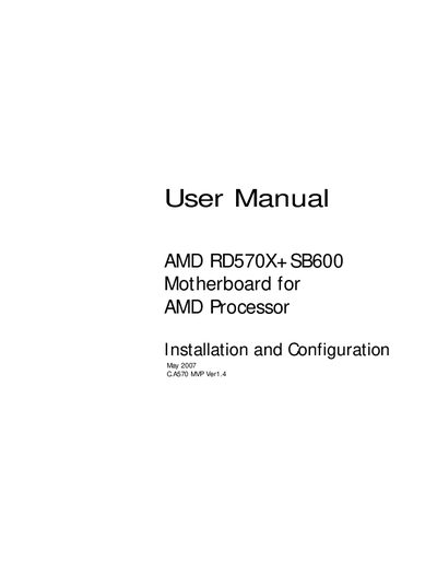 Colorful C.A570 MVP Ver1.4 Motherboard User Manual - cover page