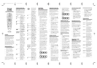 Comcast Custom 3-Device Universal Remote Control User Guide - cover page
