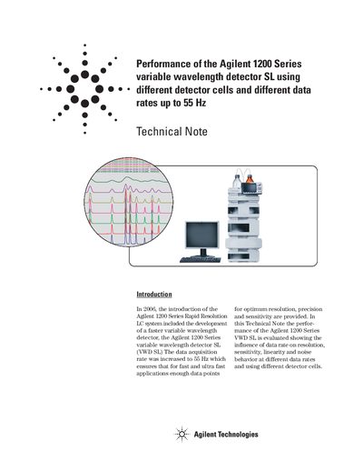 Agilent 1200 Series Variable Wavelength Detector SL Technical Note - cover page