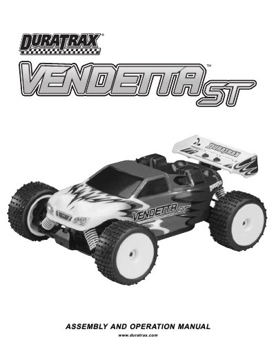 Duratrax Vendetta ST Assembly and Operation Manual - cover page