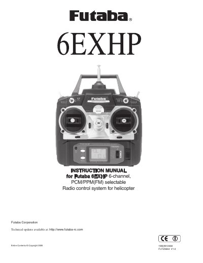 Futaba 6EXHP Radio Control System Instruction Manual - cover page