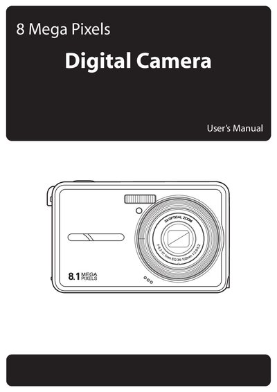 8 Mega Pixels Digital Camera User Manual - cover page