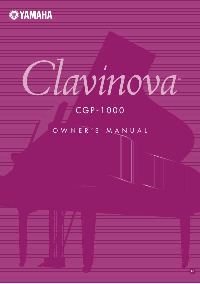 Yamaha CGP-1000 Clavinova Owner's Manual - cover page