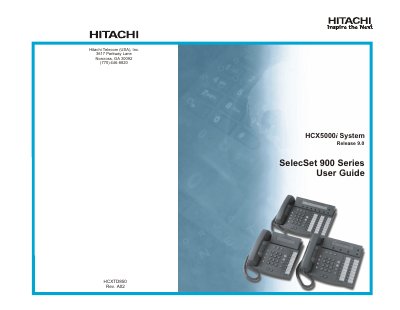 Hitachi HCX5000i SelecSet 900 Series User Manual - cover page