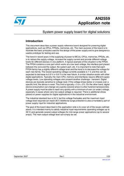 STMICROELECTRONICS AN2559 Application note handbook - cover page