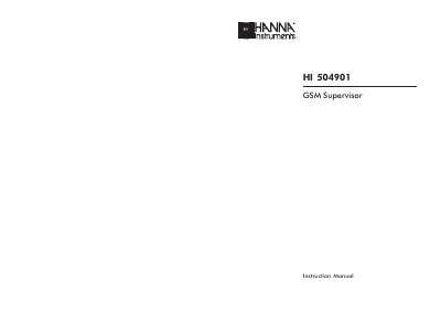 Hanna Instruments HI504901 GSM Supervisor Instruction Manual - cover page