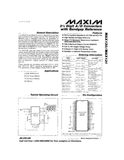 Maxim MAX130/MAX131 Datasheet