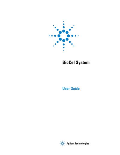 Agilent 2006 BioCel System User Guide (VWorks3 instructions) - cover page