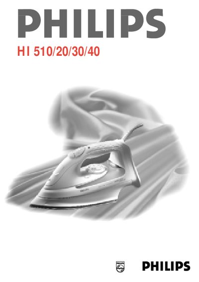 Philips HI 510/20/30/40 Steam Iron User Manual - cover page