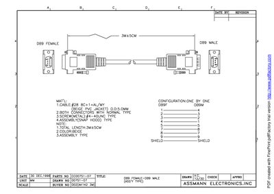 Assmann Electronics DB9 Female DB9 Male Product Leaflet - cover page