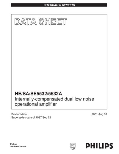 Philips NE/SA/SE5532/5532A Operational Amplifier Datasheet