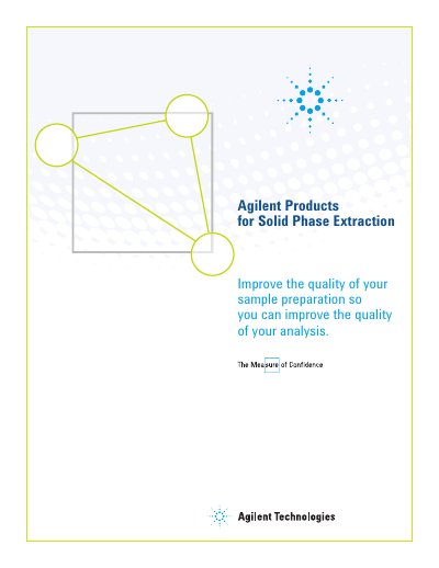 Agilent Bond Elut Solid Phase Extraction Product Catalog - cover page