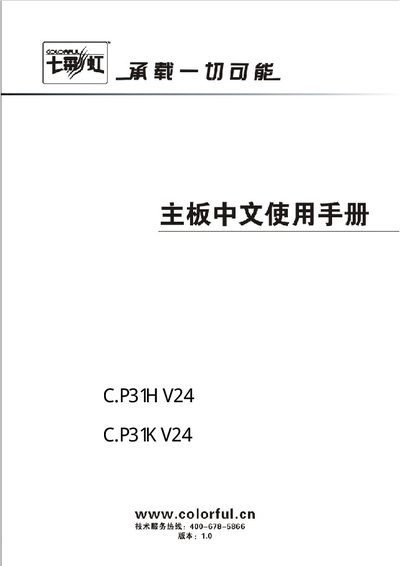 Colorful C.P31H V24 / C.P31K V24 Motherboard User Manual - cover page