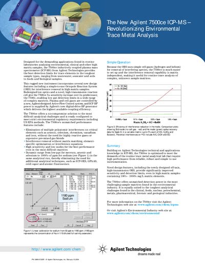 Agilent 7500ce ICP-MS Technical Feature Manual - cover page