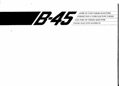 Yamaha Electone B-45 Owner's Manual - cover page