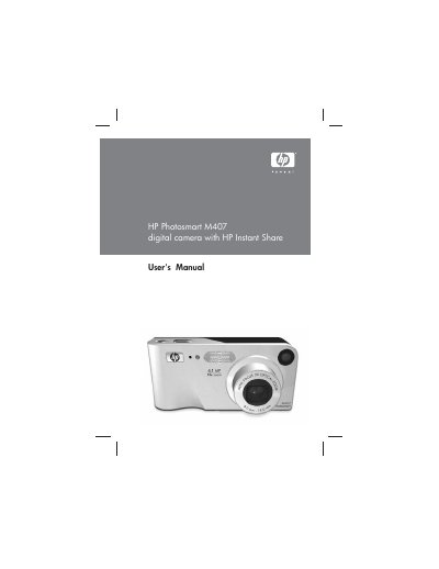 HP Photosmart M407 User Manual - cover page