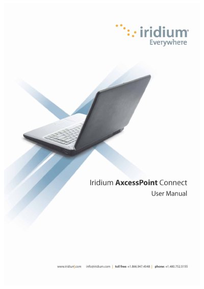 Iridium AxcessPoint Connect User Manual - cover page