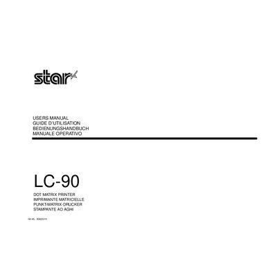 Star LC-90 Dot Matrix Printer User Manual - cover page