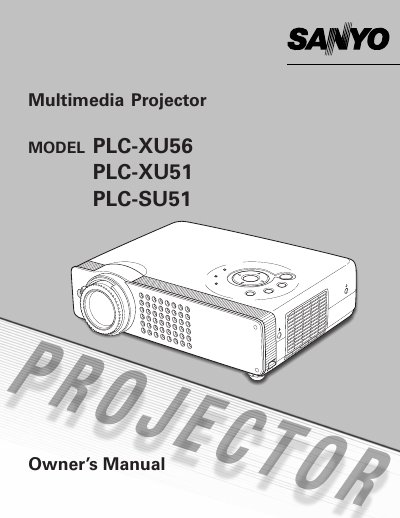SANYO PLCXU56 projector user manual