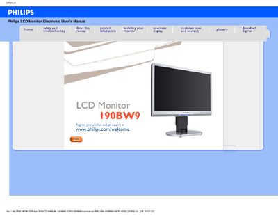 Philips 190BW9 LCD Monitor User Manual