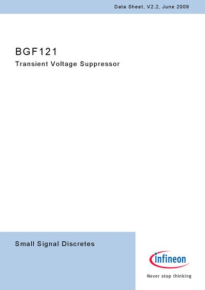 Infineon BGF121 Transient Voltage Suppressor Datasheet - cover page